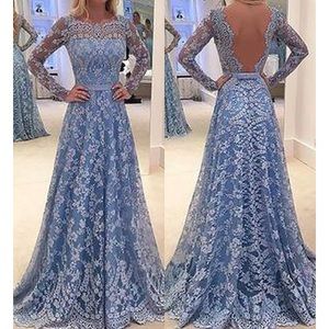 Light Blue Sky Long Prom Dress